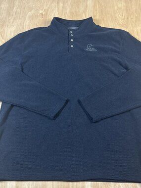 Ducks Unlimited Men’s Black Four Button Long Sleeve Pullover Sweatshirt Size XL